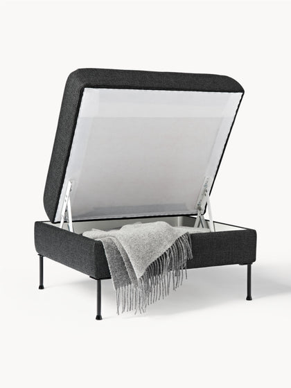 Westwing Reposapiés Puf Cucita Con Espacio De Almacenamiento