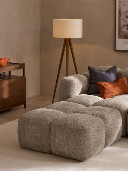 Westwing Reposapiés Puf De Borreguillo Bouclé Tayla