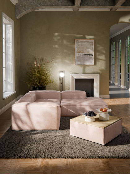 Westwing Reposapiés Puf De Mezcla De Lino Con Espacio De Almacenamiento Lennon