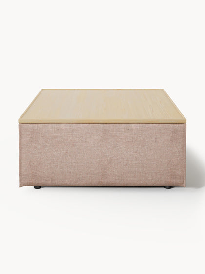 Westwing Reposapiés Puf De Mezcla De Lino Con Espacio De Almacenamiento Lennon