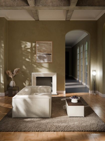 Westwing Reposapiés Puf De Mezcla De Lino Con Espacio De Almacenamiento Lennon