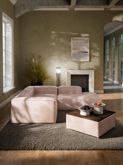 Westwing Reposapiés Puf De Mezcla De Lino Con Espacio De Almacenamiento Lennon