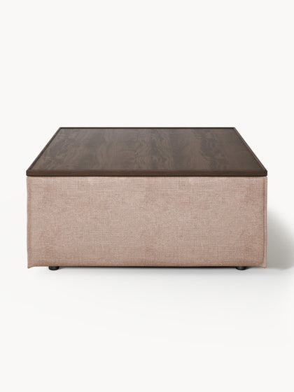 Westwing Reposapiés Puf De Mezcla De Lino Con Espacio De Almacenamiento Lennon