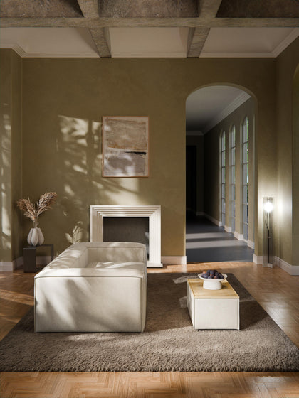 Westwing Reposapiés Puf De Mezcla De Lino Con Espacio De Almacenamiento Lennon