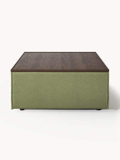 Westwing Reposapiés Puf De Pana Con Espacio De Almacenamiento Lennon