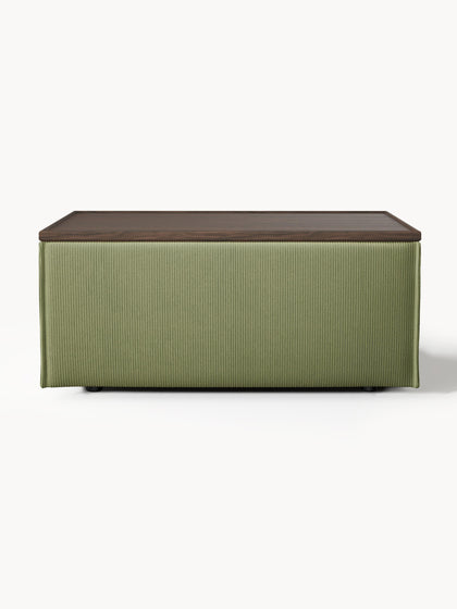 Westwing Reposapiés Puf De Pana Con Espacio De Almacenamiento Lennon