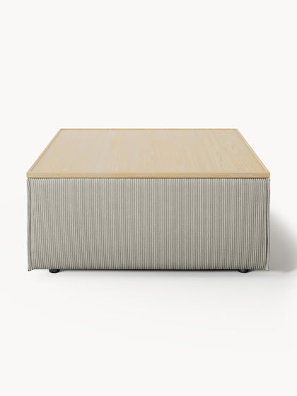 Westwing Reposapiés Puf De Pana Con Espacio De Almacenamiento Lennon