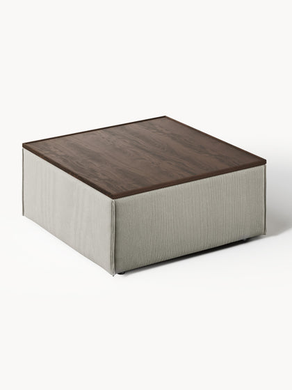 Westwing Reposapiés Puf De Pana Con Espacio De Almacenamiento Lennon