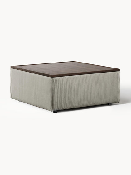 Westwing Reposapiés puf de pana con espacio de almacenamiento Lennon