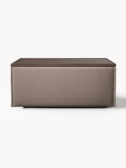 Westwing Reposapiés Puf De Pana Con Espacio De Almacenamiento Lennon