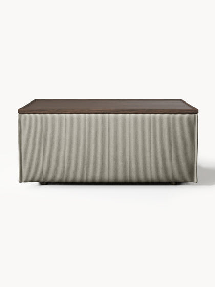 Westwing Reposapiés Puf De Pana Con Espacio De Almacenamiento Lennon