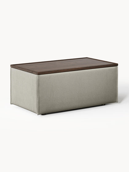 Westwing Reposapiés puf de pana con espacio de almacenamiento Lennon