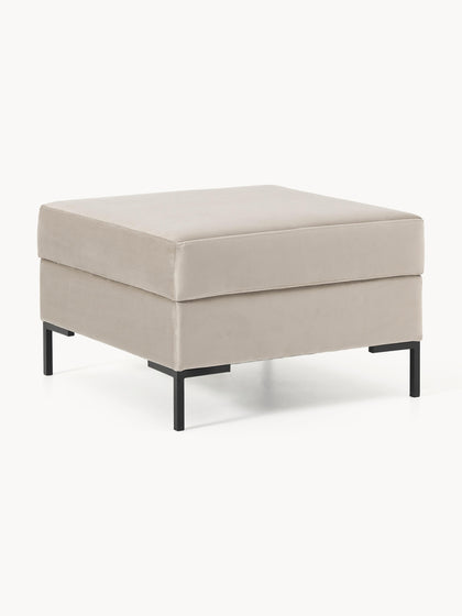 Westwing Reposapiés puf de terciopelo con espacio de almacenamiento Luna