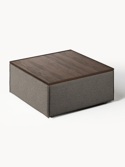 Westwing Reposapiés Puf En Tejido Bouclé Con Espacio De Almacenamiento Lennon