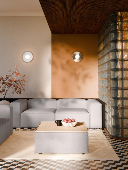 Westwing Reposapiés Puf En Tejido Bouclé Con Espacio De Almacenamiento Lennon