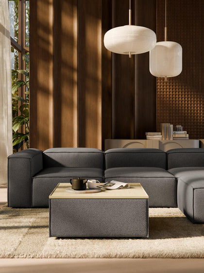 Westwing Reposapiés Puf En Tejido Bouclé Con Espacio De Almacenamiento Lennon