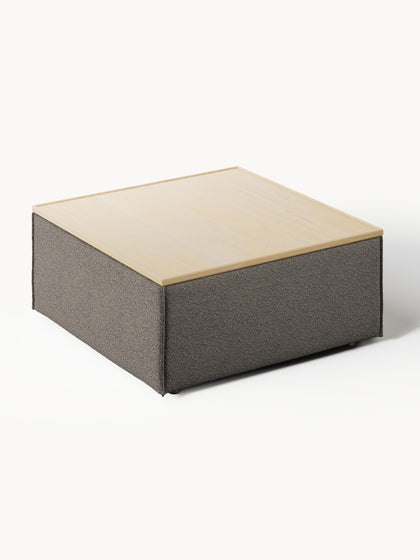 Westwing Reposapiés Puf En Tejido Bouclé Con Espacio De Almacenamiento Lennon