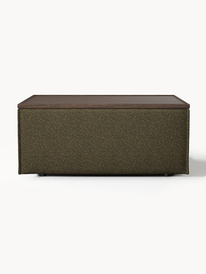 Westwing Reposapiés Puf En Tejido Bouclé Con Espacio De Almacenamiento Lennon