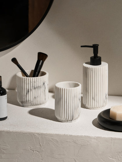 Westwing Set De Accesorios De Baño En Look Mármol Kacie 3 pzas