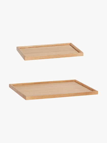 Westwing Set de bandejas decorativas artesanales Nature 2 uds