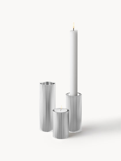 Westwing Set de candelabros con relieves Bernadotte 3 uds
