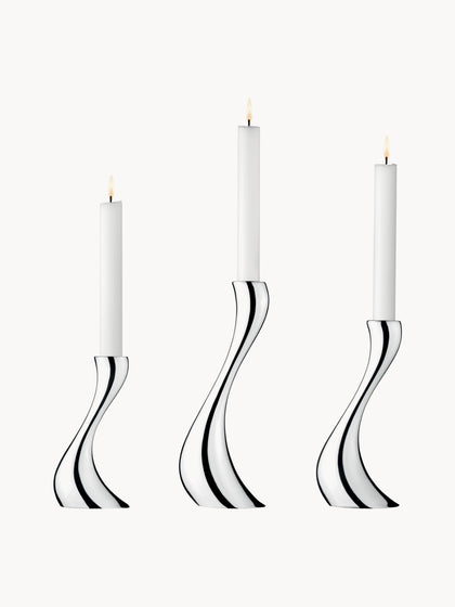 Westwing Set de candelabros de acero inoxidable Cobra 3 uds
