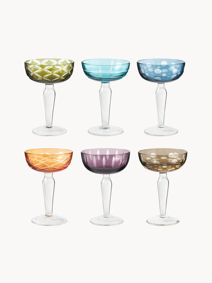 Westwing Set de copas pompadour de champán Cuttings 6 uds