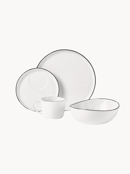 Westwing Set De Desayuno Artesanal De Porcelana Salt 4 comensales (16 pzas.)