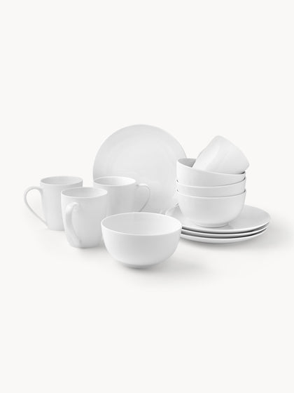 Westwing Set de desayuno de porcelana Delight Classic 4 comensales (12 pzas.)