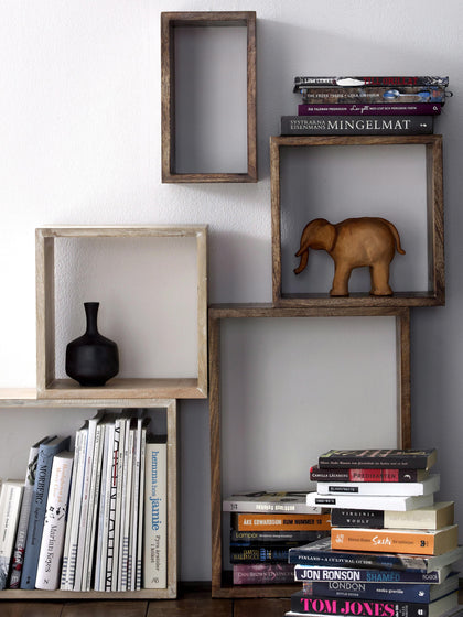 Westwing Set De Estantes De Pared De Madera De Mango Nisse 3 uds