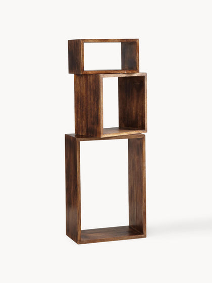 Westwing Set De Estantes De Pared De Madera De Mango Nisse 3 uds