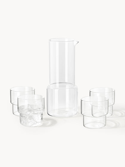 Westwing Set de jarra con vasos de agua siplado Gustave 5 pzas