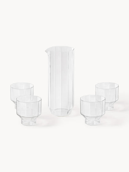 Westwing Set de jarra con vasos de agua soplado Angoli 5 pzas