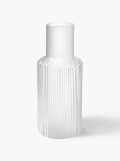 Westwing Set De Jarra De Agua Pequeña Con Vaso De Vidrio Soplado Ripple 2 Pzas