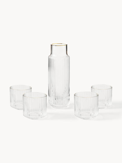 Westwing Set de jarra soplada con vasos Aleo 5 pzas