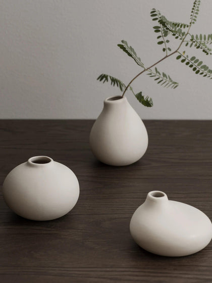 Westwing Set De Jarrones Pequeños De Porcelana Nona 3 uds