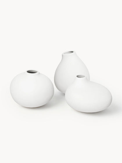 Westwing Set de jarrones pequeños de porcelana Nona 3 uds