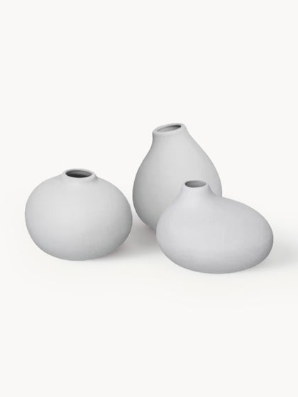 Westwing Set de jarrones pequeños de porcelana Nona 3 uds