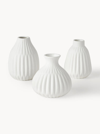 Westwing Set de jarrones pequeños de porcelana Palo 3 uds