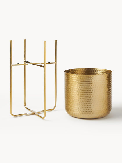 Westwing Set De Macetero De Metal Martillado Nives 2 uds