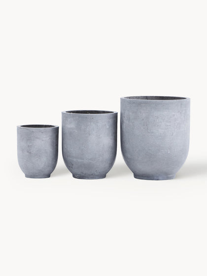 Westwing Set de maceteros grandes de hormigón Gard 3 uds