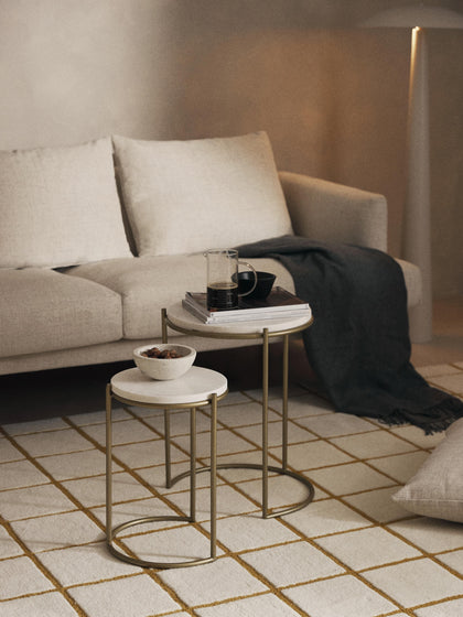 Westwing Set De Mesas Auxiliares De Mármol Ella 2 pzas