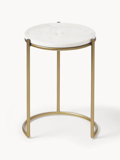 Westwing Set De Mesas Auxiliares De Mármol Ella 2 pzas