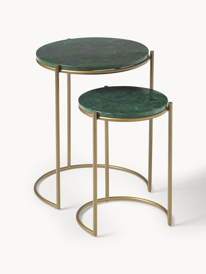 Westwing Set de mesas auxiliares de mármol Ella 2 pzas