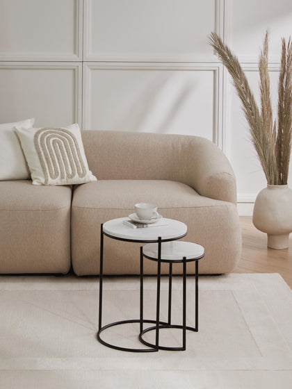 Westwing Set De Mesas Auxiliares De Mármol Ella 2 pzas