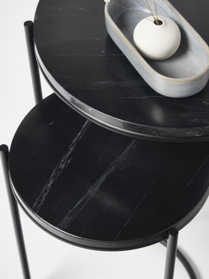 Westwing Set De Mesas Auxiliares De Mármol Ella 2 pzas