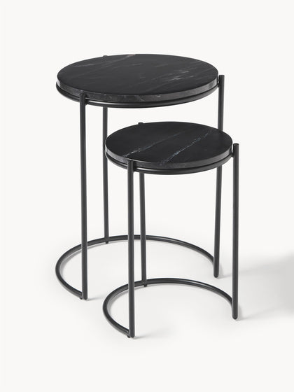 Westwing Set de mesas auxiliares de mármol Ella 2 pzas