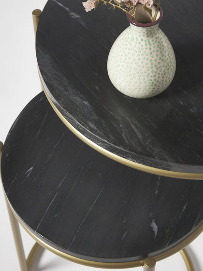 Westwing Set De Mesas Auxiliares De Mármol Ella 2 pzas