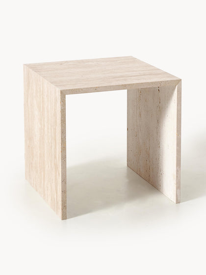 Westwing Set De Mesas Auxiliares De Travertino Varu 2 uds