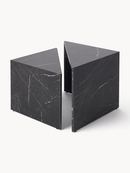 Westwing Set de mesas de centro en look mármol Vilma 2 uds